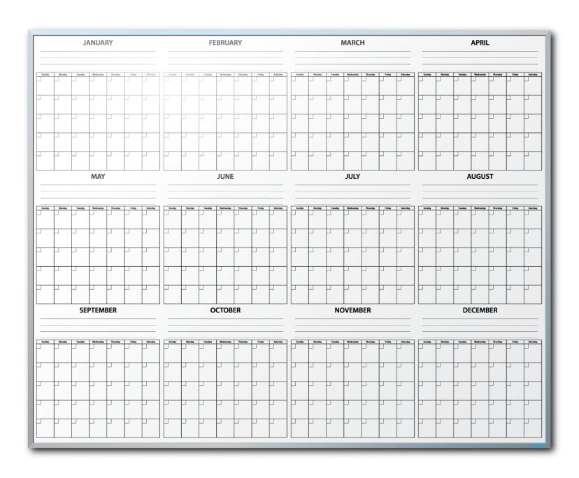 Customized Year-At-A-Glance Markerboard