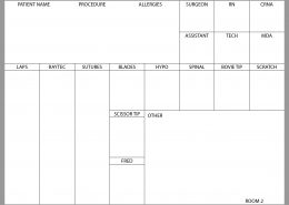 Atrium Health Operating Room Dry Erase Board