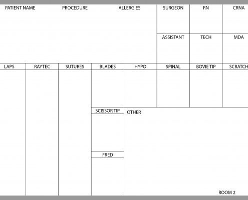 Atrium Health Operating Room Dry Erase Board