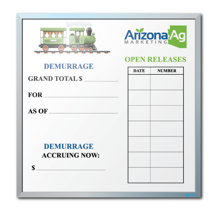 Arizona AG Marketing Goal Tracking Dry Erase Board