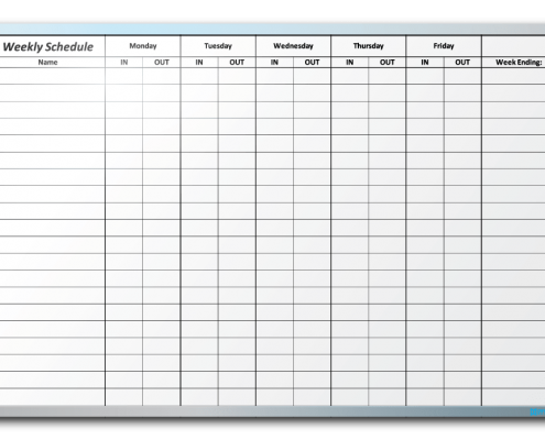 Assured Packaging Weekly Schedule Dry Erase Board