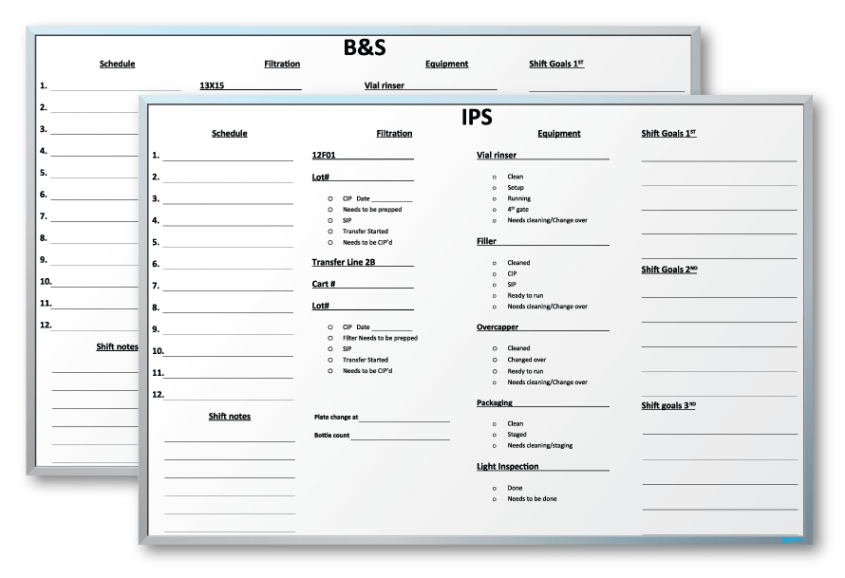 Bayer USA Scheduling Dry Erase Boards 48" x 72"