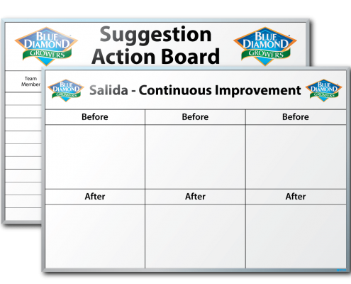 Blue Diamond Growers Suggestion Action & Continuous Improvement Dry Erase Boards