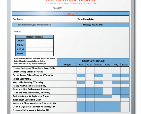 Brevard ABC Employee Duty Tracking Whiteboard