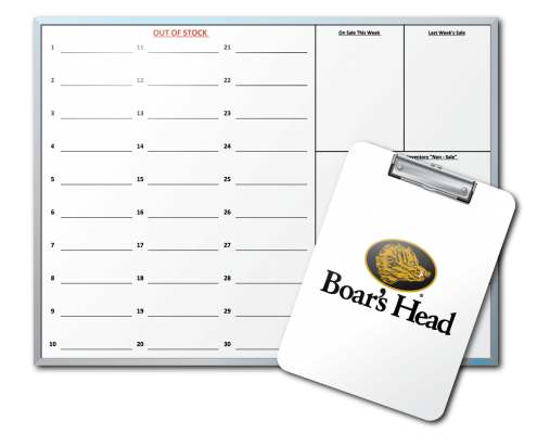 CTW Provisions Boar's Head Stock Tracking Dry Erase Clipboards