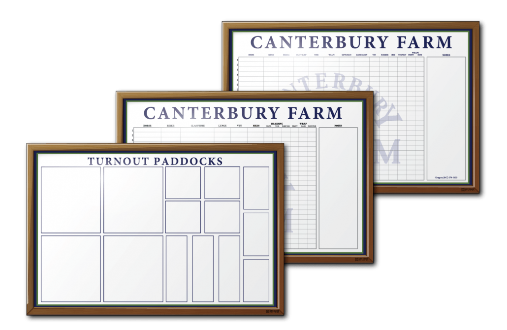 Canterbury Farm Facility and Maintenance Tracking Dry Erase Boards