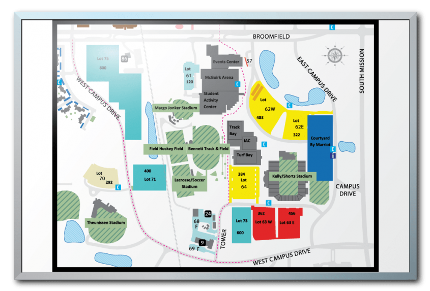 Central Michigan University Campus Map Dry Erase Board