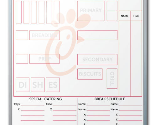 Chick-Fila Greystone Floor Map Dry Erase Board