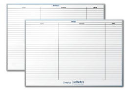 Dreyfus Sothebys Sales Tracking and Listing Tracking Dry Erase Boards