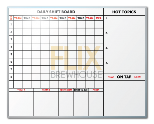 Flix Brewhouse Employee Communication Board