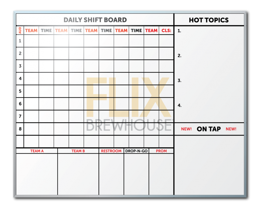 Flix Brewhouse Employee Communication Board