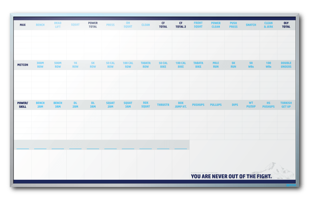 Personal Gym Record Tracking Dry Erase Board Custom Dry Erase Whiteboards