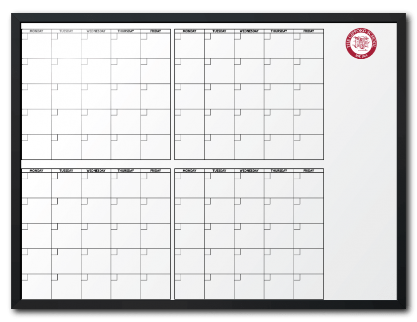 The Gifford School Customized 4-Month-At-A-Glance Calendar Dry Erase Board