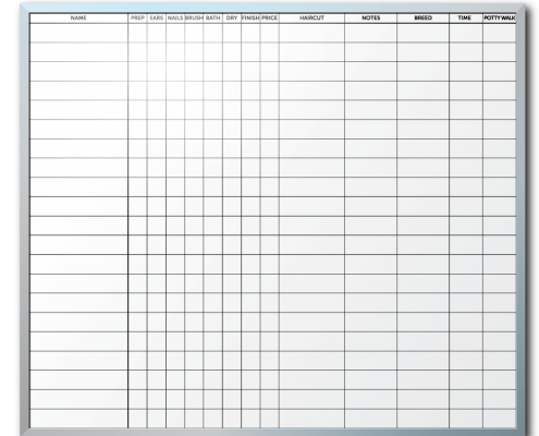 Groomadog Patient Tracker Whiteboard