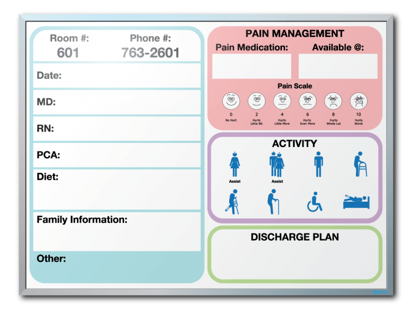Holy Spirit Hospital Patient Communication Markerboard