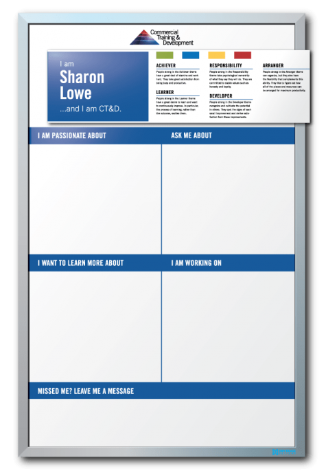 Inactic Employee Profile Dry Erase Board