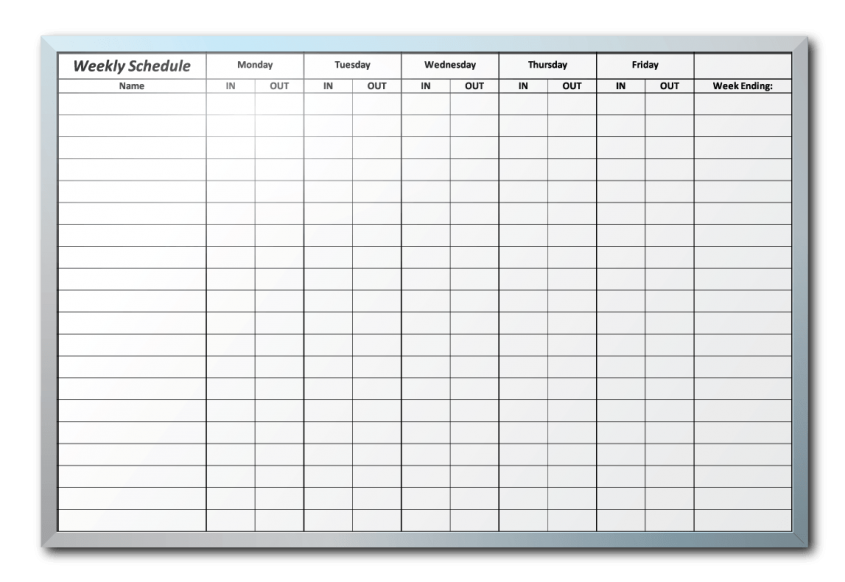 Industrial Fabrics Association International Weekly Schedule Dry Erase Board