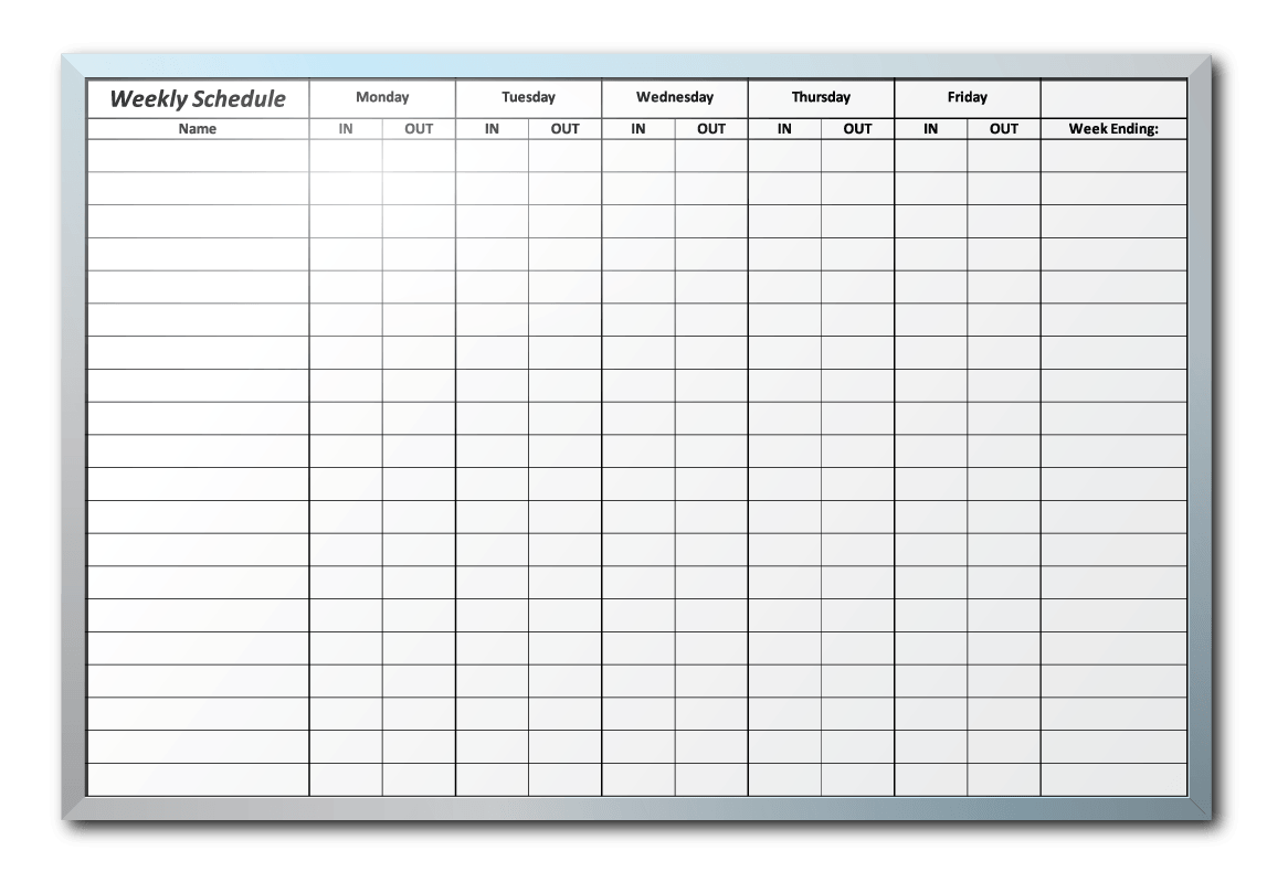 Industrial Fabrics Association International Weekly Schedule Dry Erase 