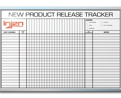 InJen Technologies New Item Release Tracker Dry Erase Board 24" x 36"