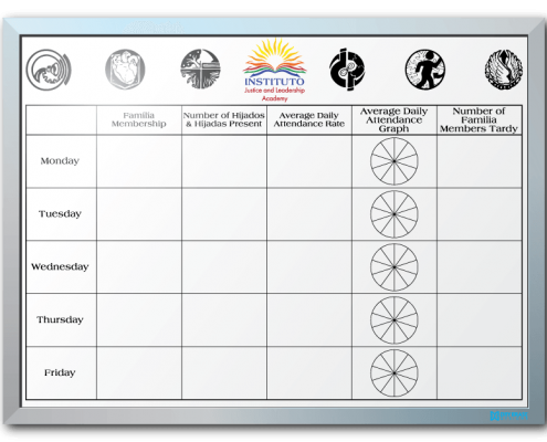 Instituto Justice & Leadership Participation/Attendance Dry Erase Board