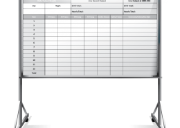 Kellogg's KPI Production Tracker Markerboard With Rolling Stand