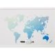 MasterVision World Map Magnetic Dry-Erase Board, White MDF Frame, 24" x 36"