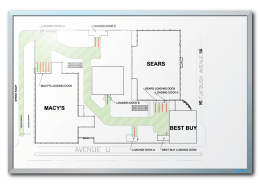 Macerich Co. Shopping Mall Floor Layout Dry Erase Board