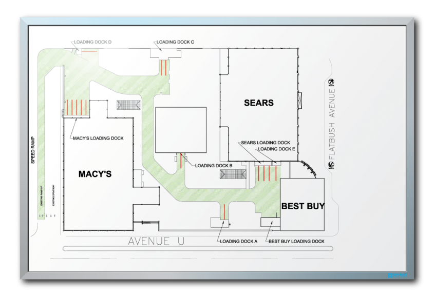 Macerich Co. Shopping Mall Floor Layout Dry Erase Board