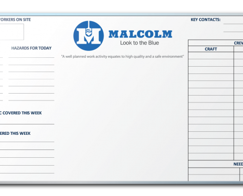 Malcolm Drilling Metric Tracking Dry Erase Board