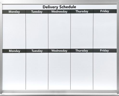 Delivery Schedule Whiteboard Two Week Schedule