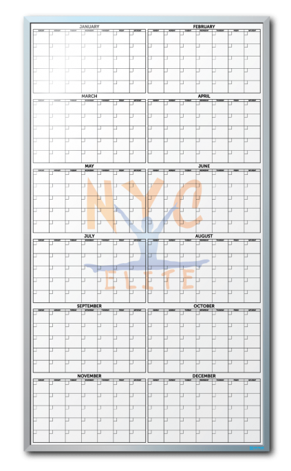 NYC Elite Gymnastics Customized Year-At-A-Glance Dry Erase Board