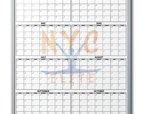 NYC Elite Gymnastics Customized Year-At-A-Glance Dry Erase Board