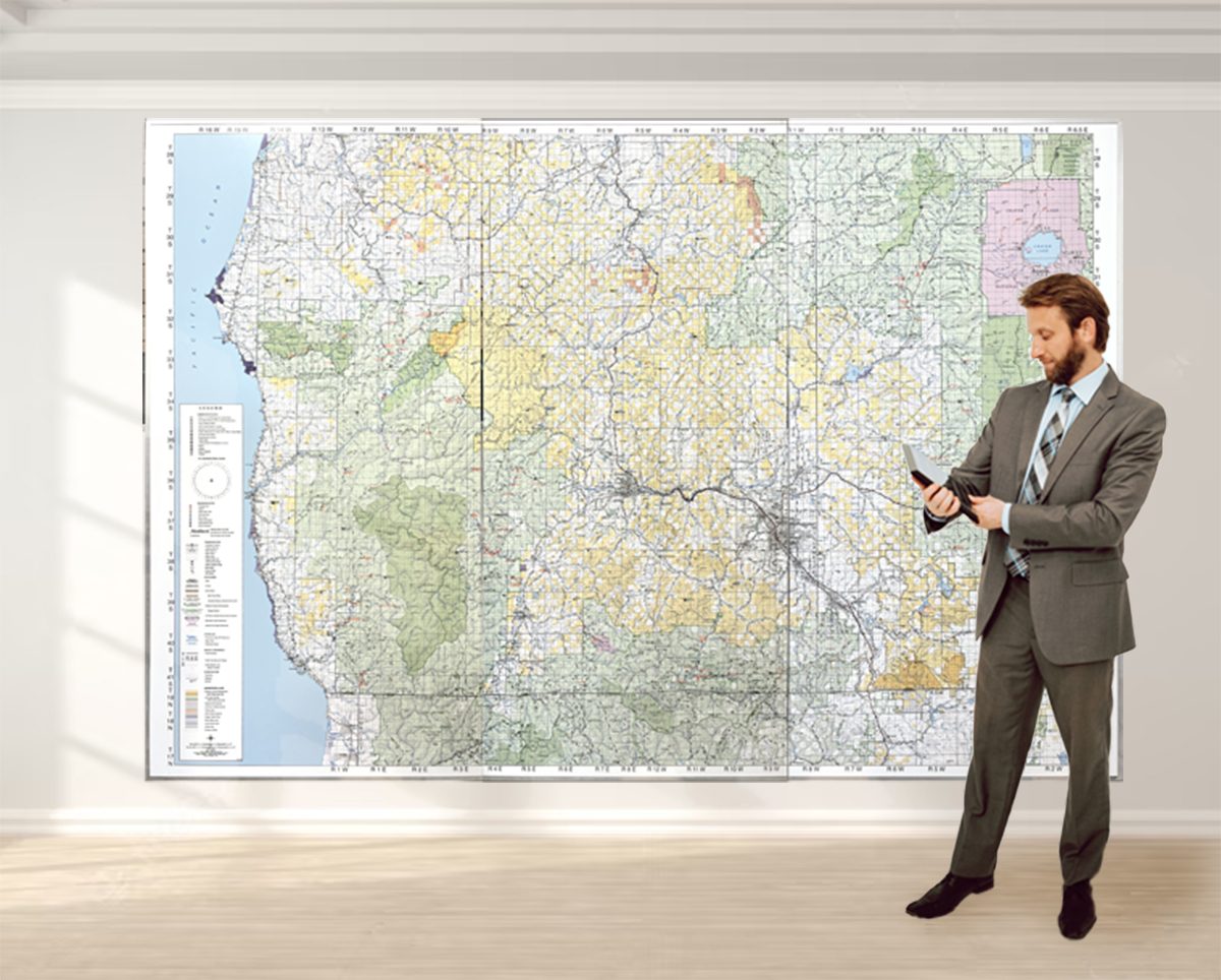 Oversized Custom Map Whiteboard Dry Erase Designs