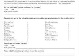 Esthetics Consultation Form Whiteboard