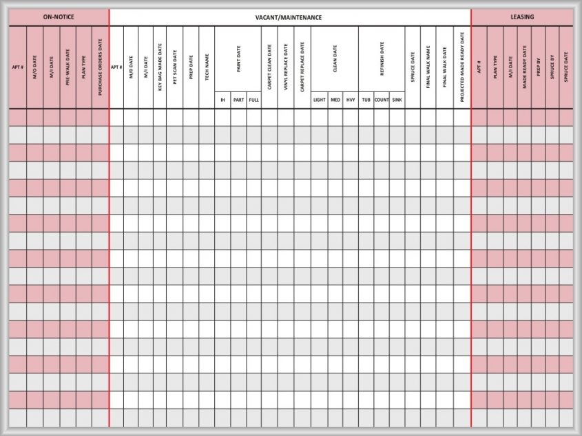 Apartment Maintenance Whiteboard