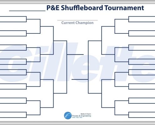 P&E Shuffleboard Tournament Whiteboard Bracket