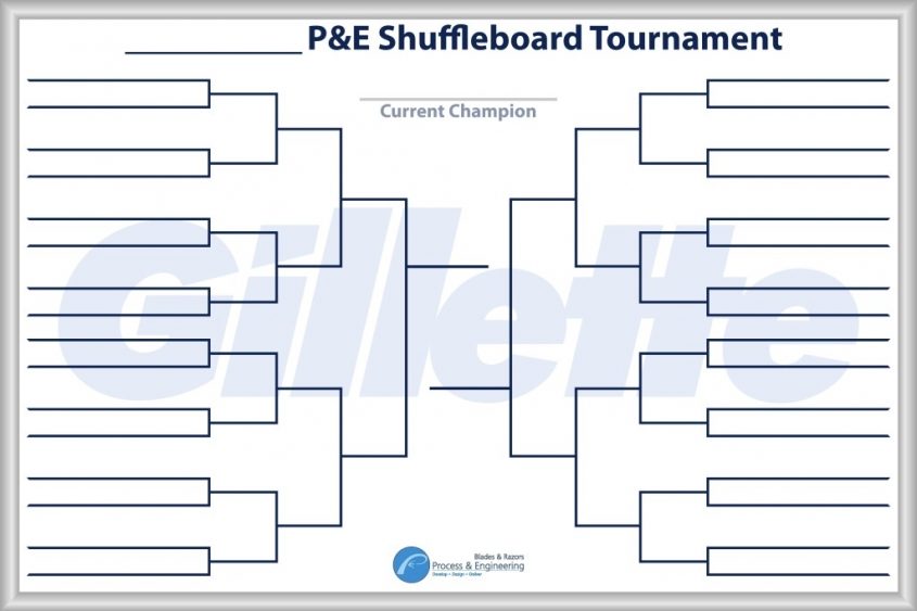 P&E Shuffleboard Tournament Whiteboard Bracket