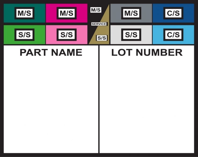 Part Name Lot Number Whiteboard