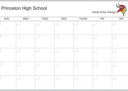 Princeton High School Month Calendar Whiteboard