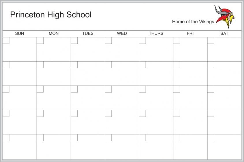 Princeton High School Month Calendar Whiteboard