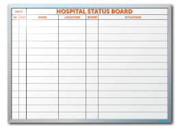 Parish UMC Hospital Status Dry Erase Board