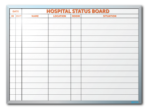 Parish UMC Hospital Status Dry Erase Board