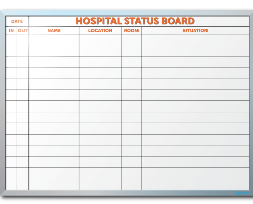 Parish UMC Hospital Status Dry Erase Board
