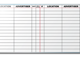 Ralston Outdoor Advertising Job Tracker Dry Erase Board