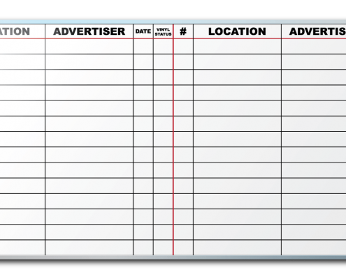 Ralston Outdoor Advertising Job Tracker Dry Erase Board