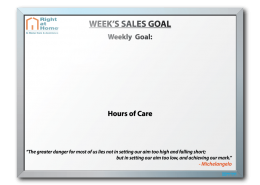 Right Home Weekly Sales Goals