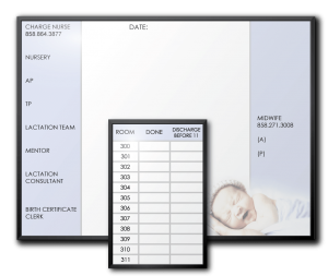 Scripps Memorial Hospital Room Tracker & Assignment Tracker Dry Erase Boards