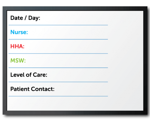 Serenity House Patient Info Dry Erase Board