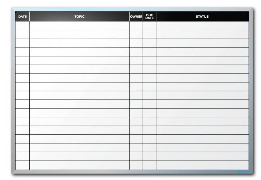 Target Corporation Status Tracking Dry Erase Board