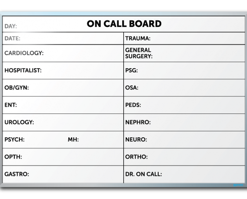 The Regional Medical Center On Call Dry Erase Board